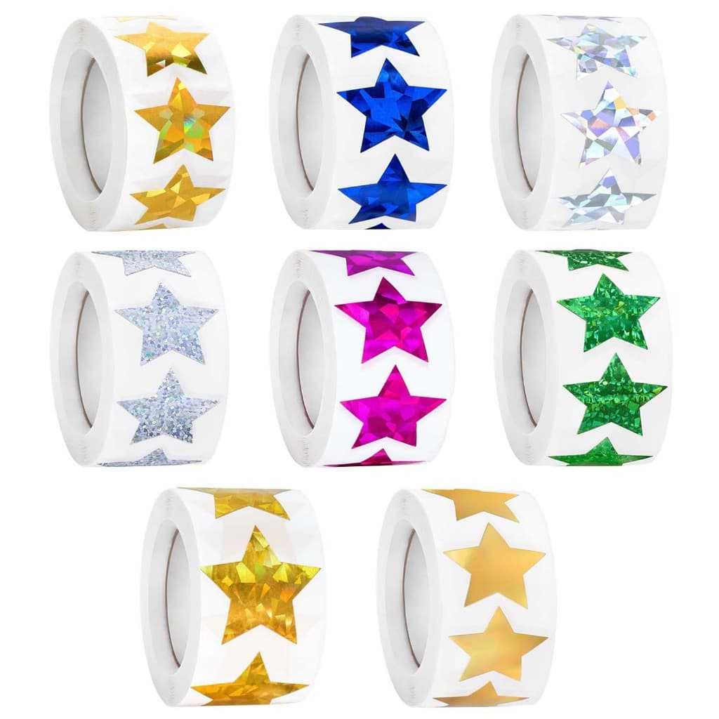 500 PCS Adesivos Holográficos De Estrela Dourada De 1 Polegada Autoadesivo Metálico Folha De Glitter Adesivo Brilhante E