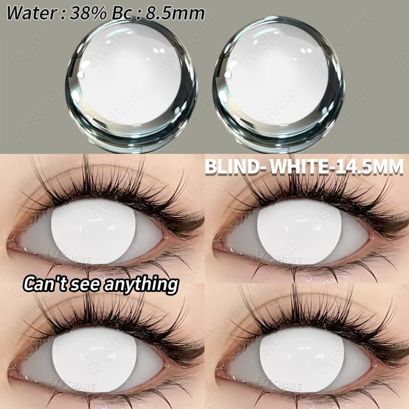 Eyeshare Cosplay Preto Branco Lente De Contato Para Halloween Maquiagem Anime Role Play Festas 1 Ano Uso Olhos Grandes D