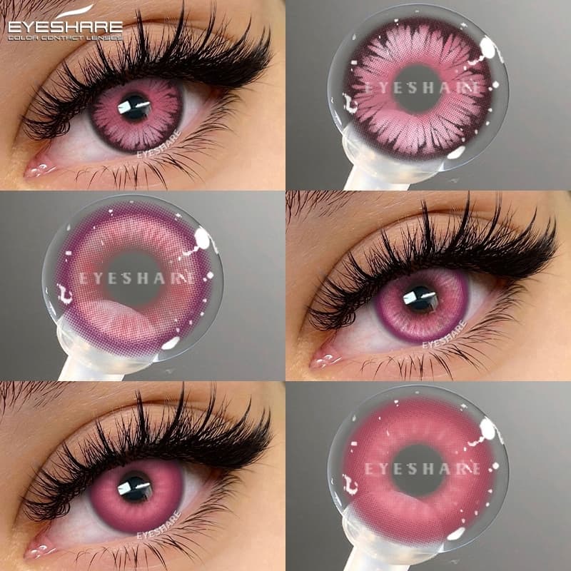 Lentes De Contato De Maquiagem Cosplay Rosa EYESHARE , De Anime Para Os Olhos , Descartáveis Anuais
