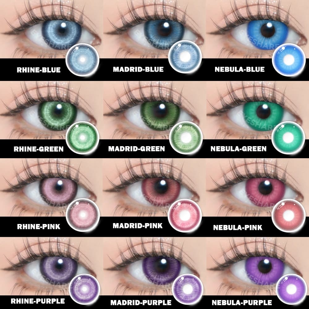 EYESHARE Envio Do Brasil 2pcs Cosplay Halloween Lentes De Contato Coloridas Contatos De Coloridos Vermelho Verde Azul Ro