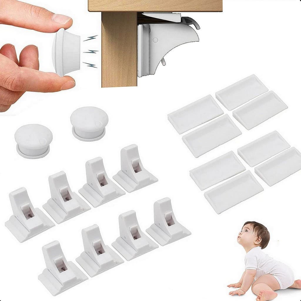 8pcs 4pcs Travas Magnéticas para Gaveta: Segurança Infantil para Armários
