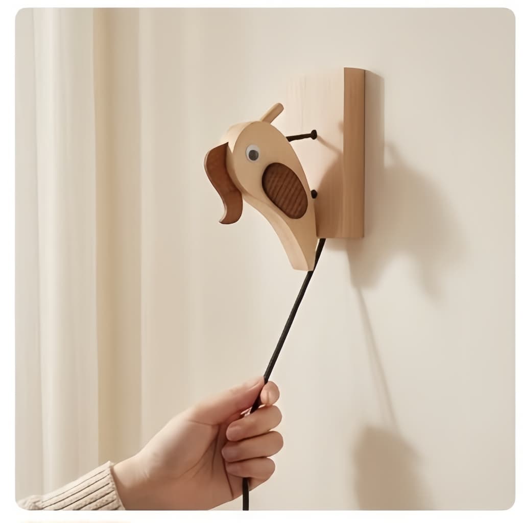 Manual cordão de madeira pica-pau campainha porta aldrava ferramenta útil