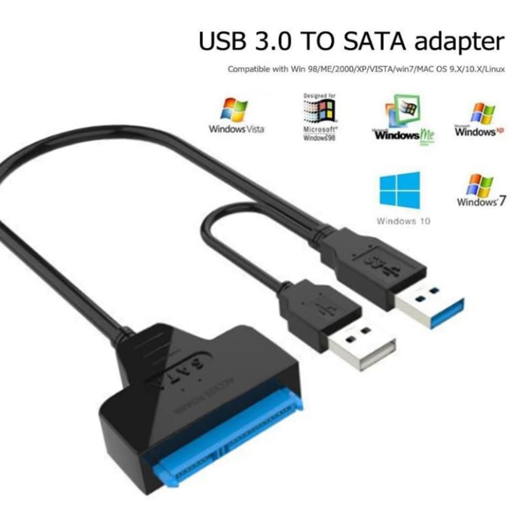 Cabo Conversor Adaptador Usb 3.0 Sata Dual + usb 2,0 12v 2a Hd