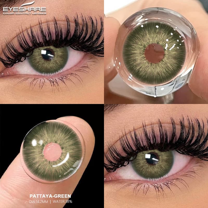 Lentes De Contato Coloridas EYESHARE 2pcs Contatos Coloridos Para Maquiagem Cosmética Olhos Verdes Marrom Cinza Cores