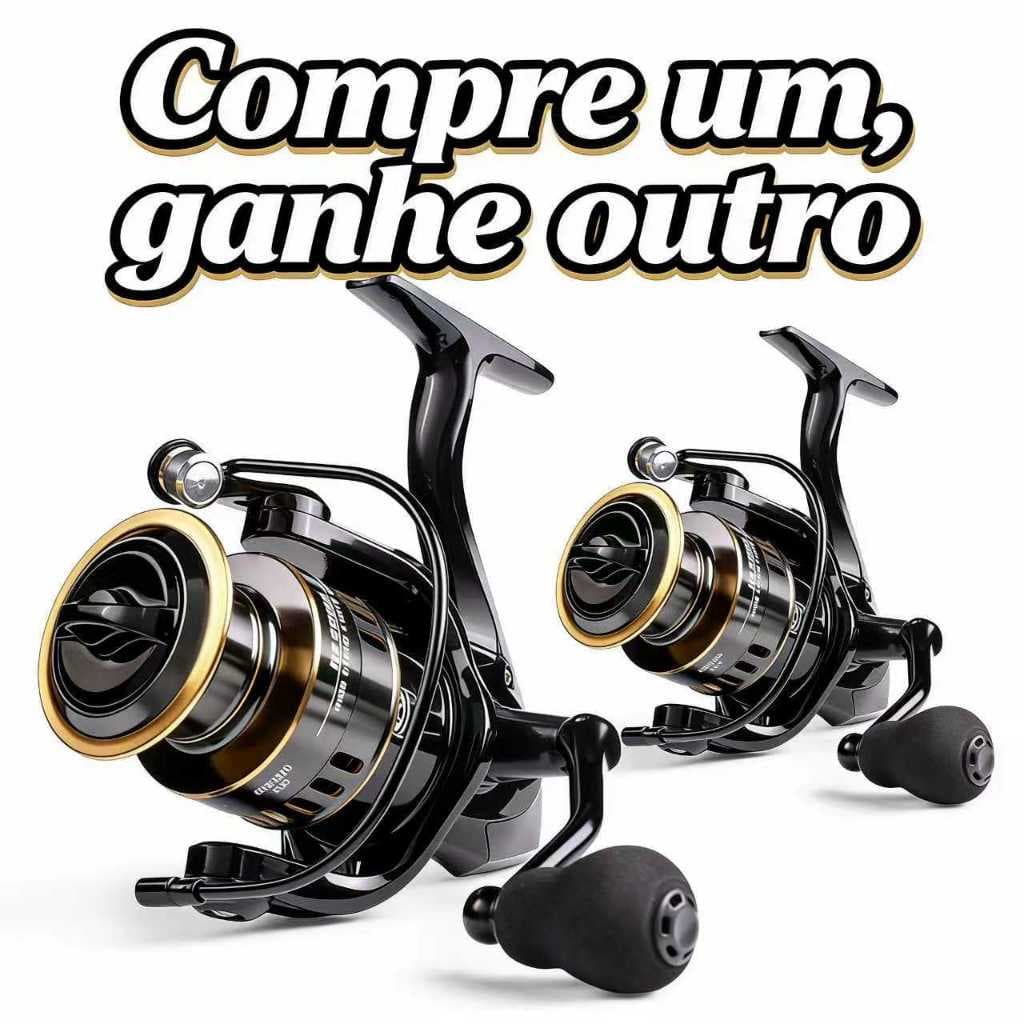 【Compre um ganhe outro】Molinete De Pesca De Metal EVA HD1000-7000 Max Arraste 10kg Cana Em Água Salgada
