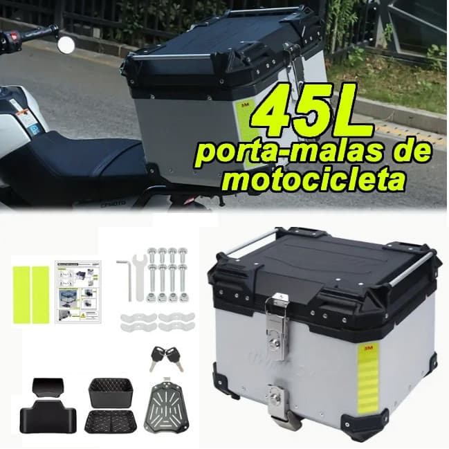 Bau Alumínio Traseiro 45 Litros Top Case Caixas E Baús Para Motocicletas
