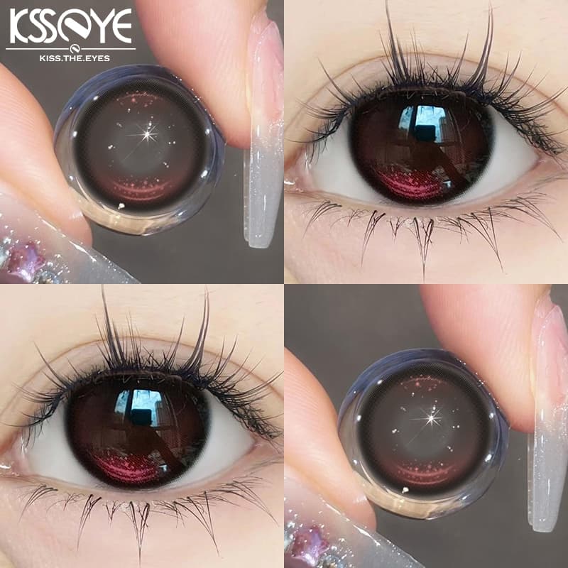 KSSEYE 1 Par De Lentes De Contato Preto Vermelho Coreano Anuais Macias E Confortáveis Natal Ano Novo Maquiagem Para Os O