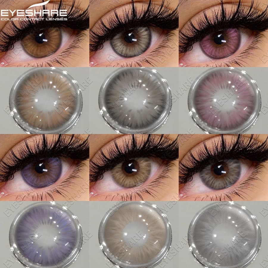 EYESHARE 1 Par De Lentes Macias , De Contato De Cor Marrom Para Olhos Rosa , Maquiagem Os Perfeitas Festas Coloridas , E