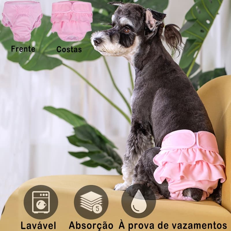 Calças Fisiológicas para Cães Laváveis e Reutilizáveis Ajustável Absorção potente à prova de vazamentos Calça Protetora