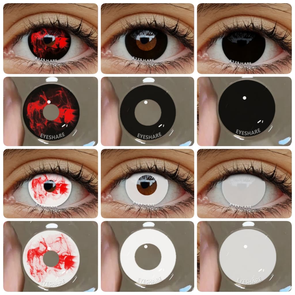 Lentes De Contato Coloridas Para cosplay EYESHARE Acessórios De Anime , Macias De Halloween Loucas Perfeitas Festas Verm
