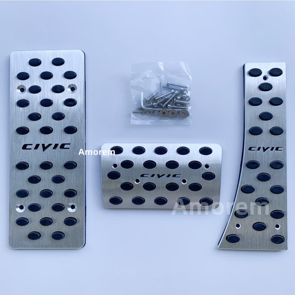 Pedaleira Esportivas Alumínio Automotiva Honda Civic G8 G9 2006-2015 Mugen Type R Antiderrapantes Tunning