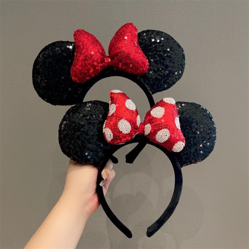 Novo estilo de lantejoulas Mickey Ears Disney Amusement Park Headband