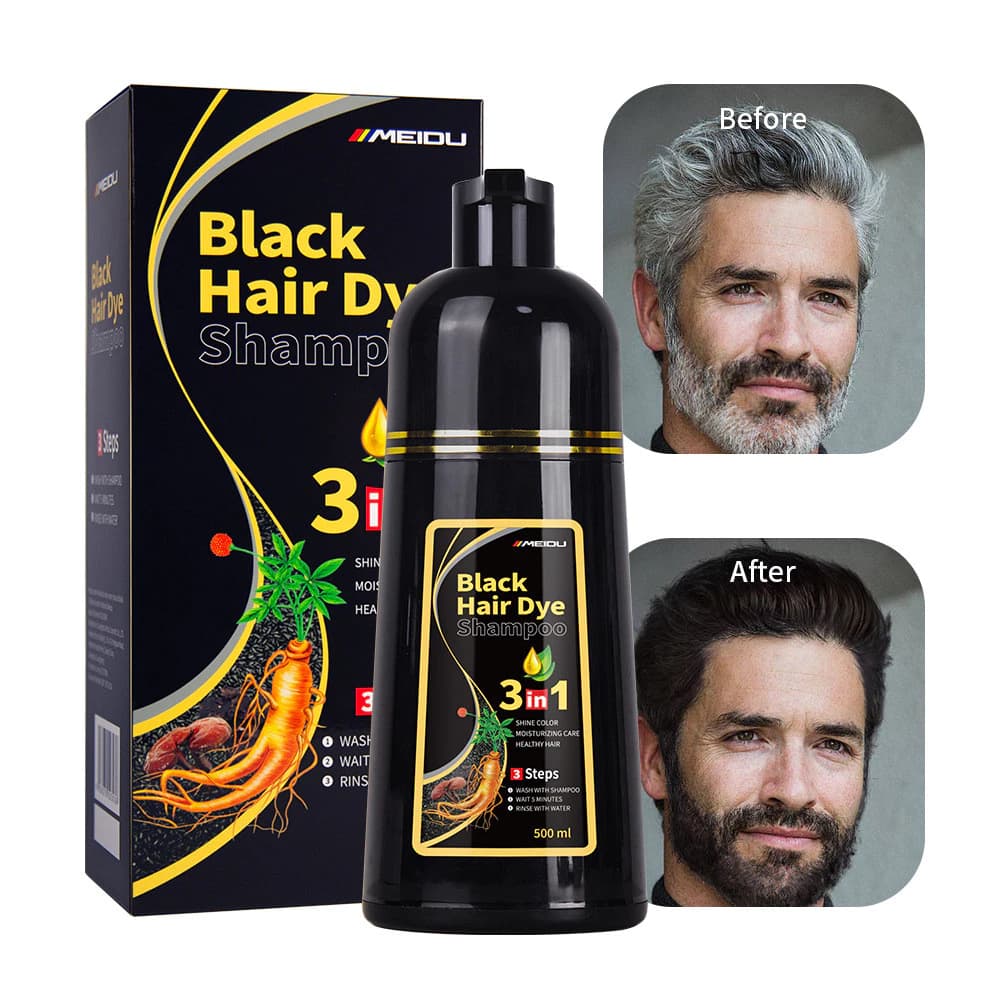 500ml MEIDU Shampoo de tintura de cabelo 3 em 1 Saudável Suave Não Irritação Planta Bolha Creme de