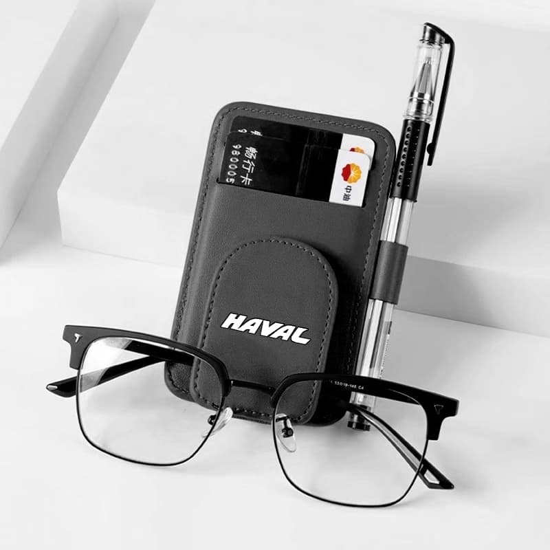 Preto Carro Viseira De Sol Organizador Saco Caso Cartão Óculos Armazenamento Bolso Titular Clipe Para Haval H1 H2 H6 H7 