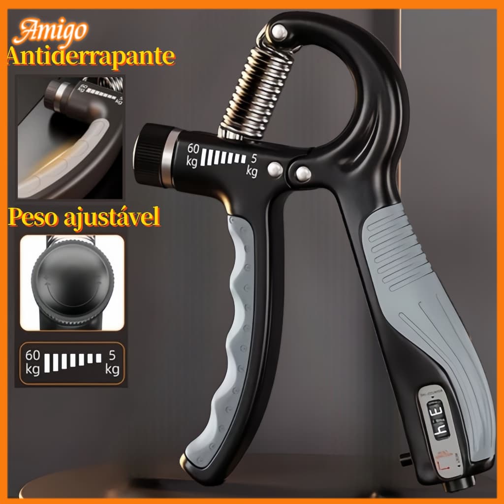 Hand Grip Ajustável 5-60KG - Kit Fortalecimento para Mãos, Braço e Antebraço- Entrega Imediata