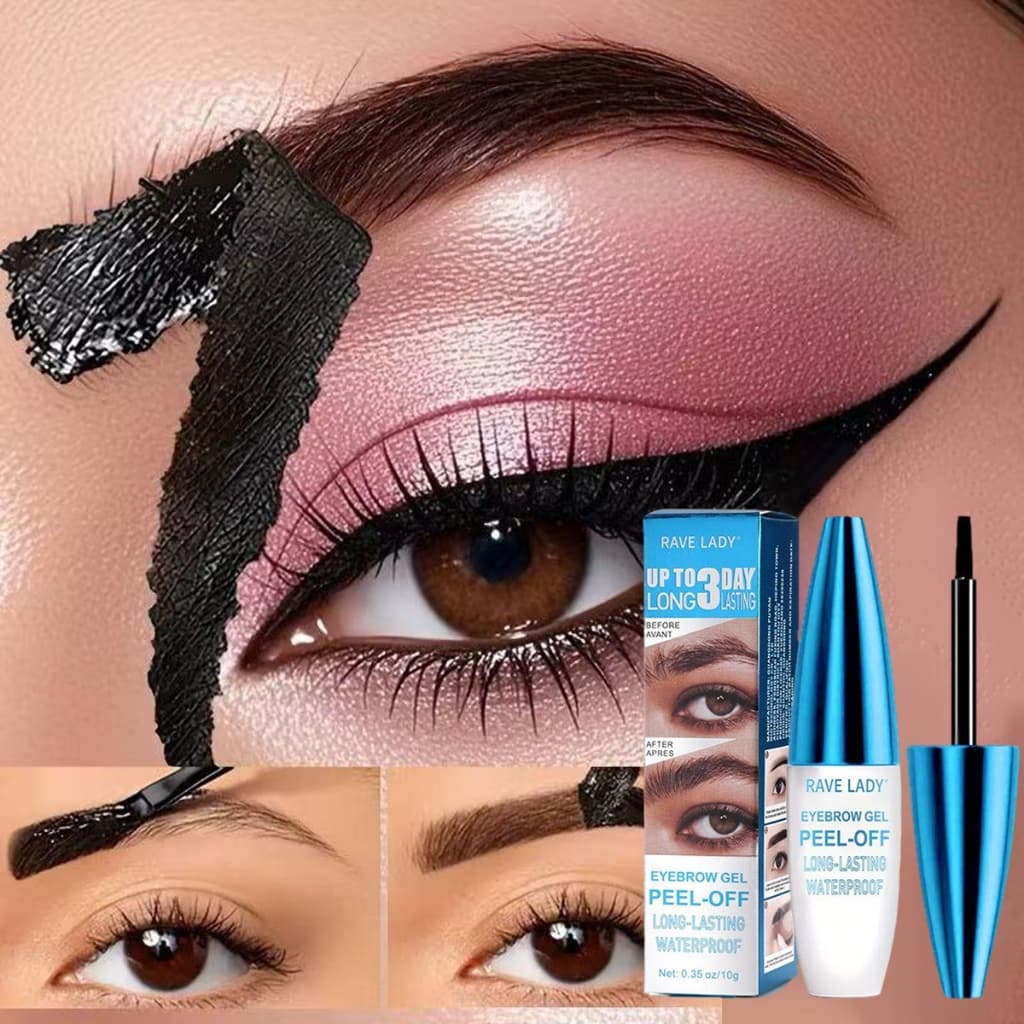 Gel de Tintura para Sobrancelhas Peel Off, Gel de Sobrancelha Tatuagem Preto Cinza Fácil de Remover, À Prova D'água de