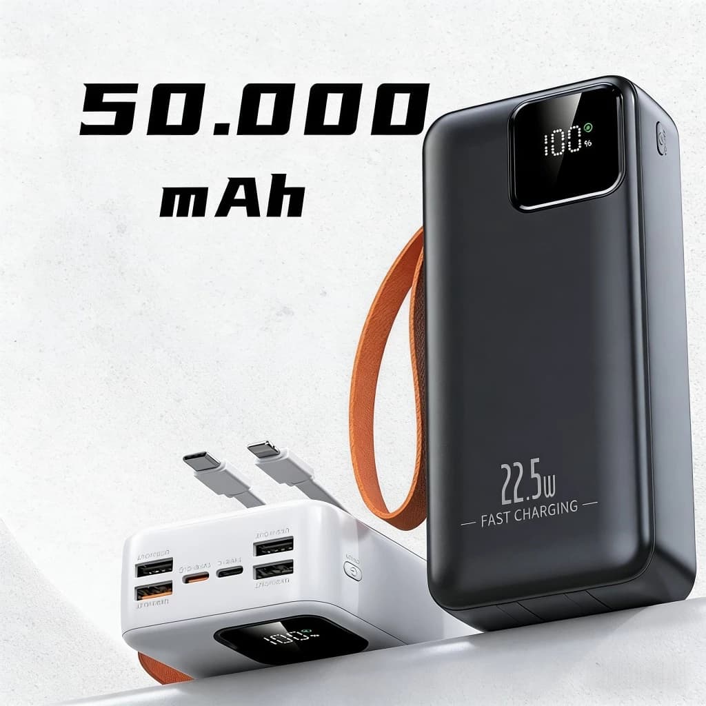 Carregador Portátil portátil grande 50000mah/30000mah Turbo 22,5W PD carregamento ultrarrápido