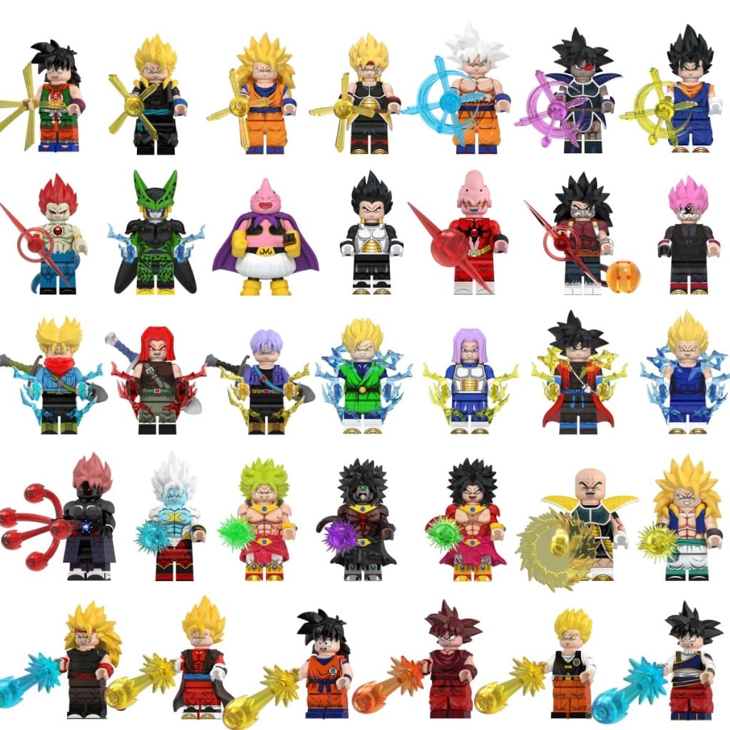 Dragon Ball Action Figures Son Goku Bardock Broly Mira Vegetto Amzu Bloco De Construção Coleção Brinquedos Para Criança