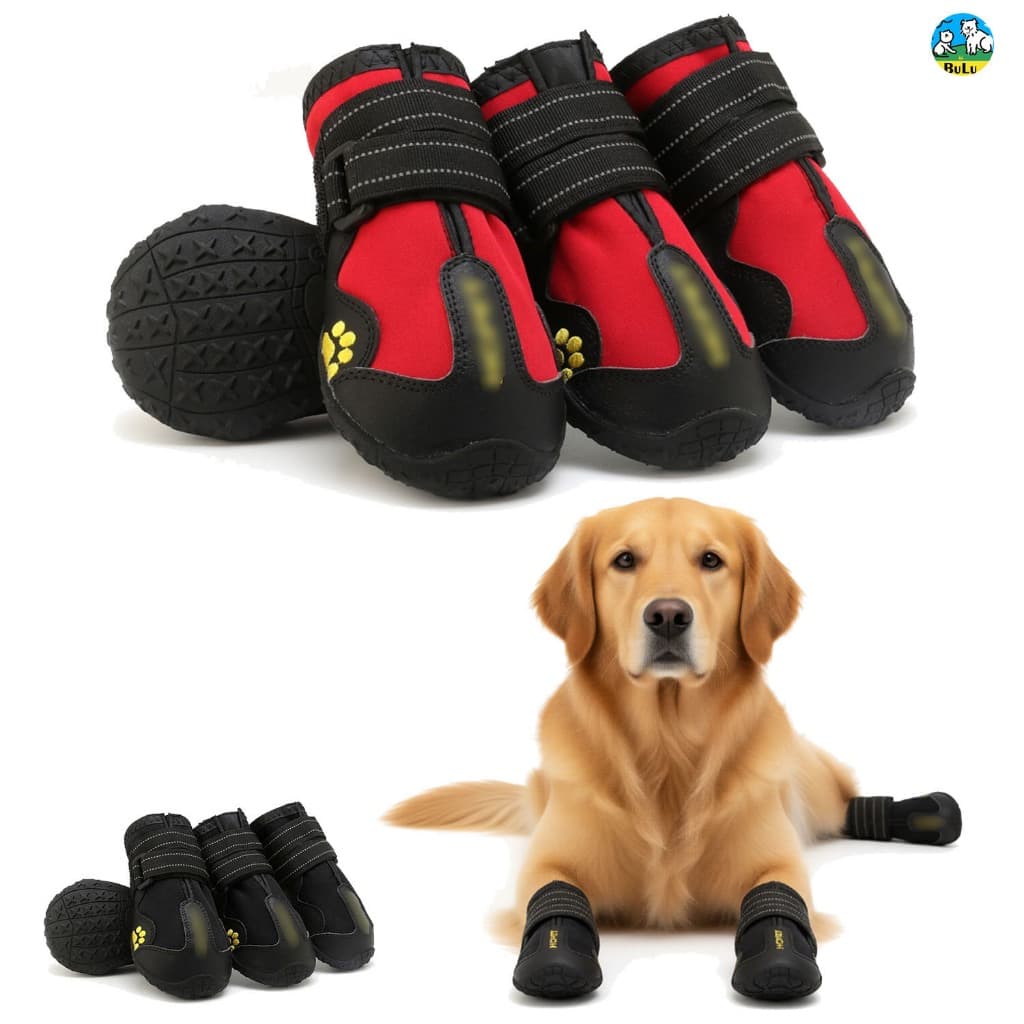 Sapatinho para cachorro impermeável antiderrapante com velcro e refletivo para passeios