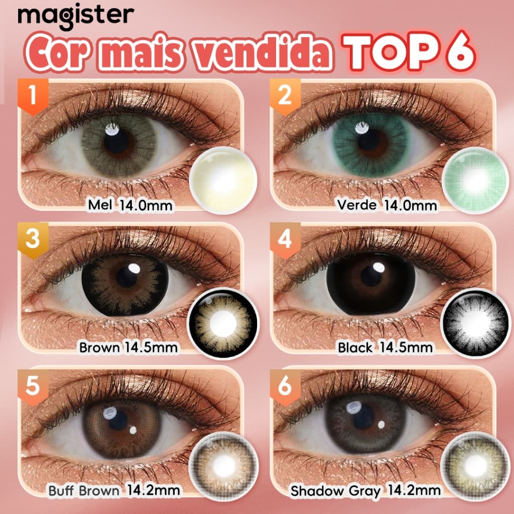 Magister Lentes De Contato Verdes 1 par 6 meses Maquiagem natural para os olhos charme irresistível