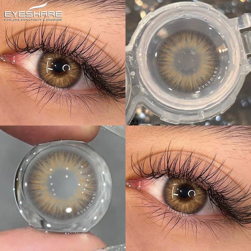 Lentes De Contato Marrons EYESHARE Macias Naturais De 14.0 Mm Descartáveis Anuais