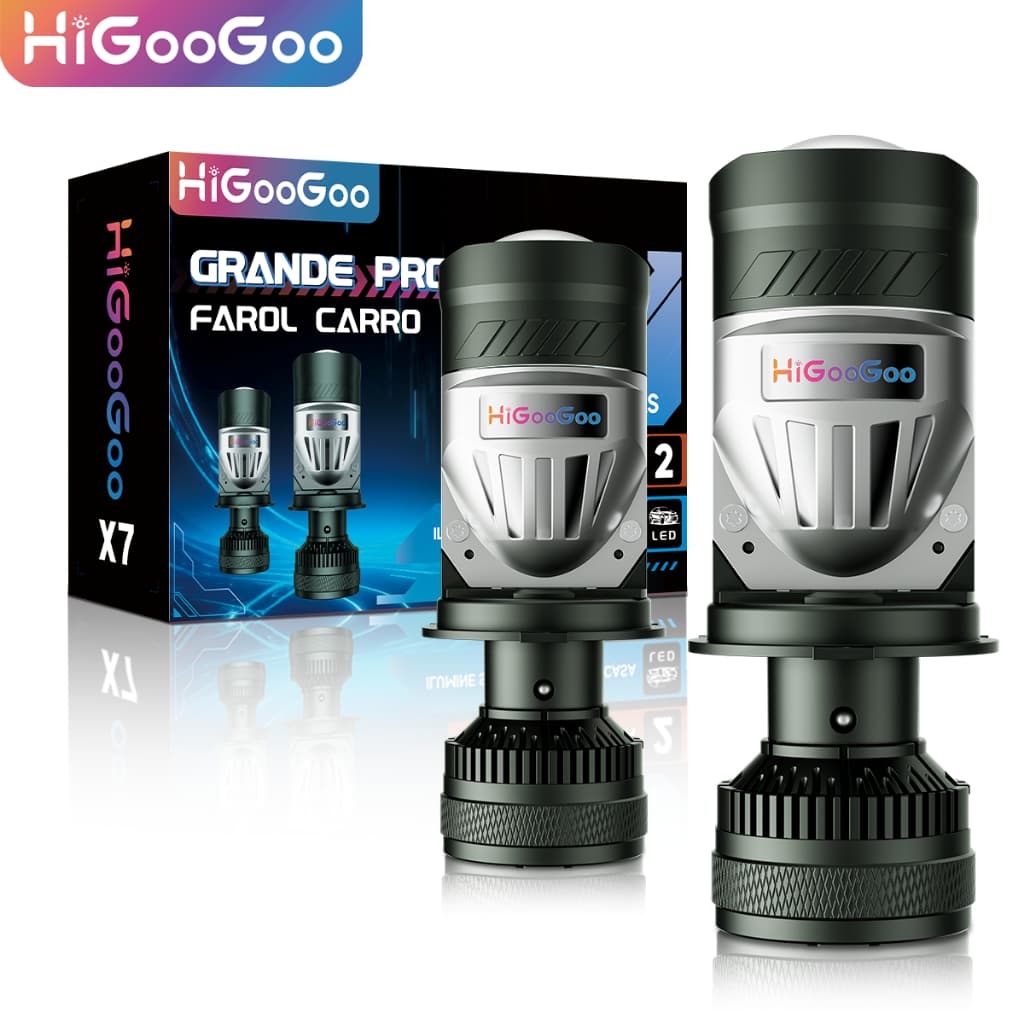 HiGooGoo X7 Grande Projetor De Lente Carro 35000LM H4 Lâmpada Farol 180W Super Brilhante High Beam Low Lâmpada De Carro