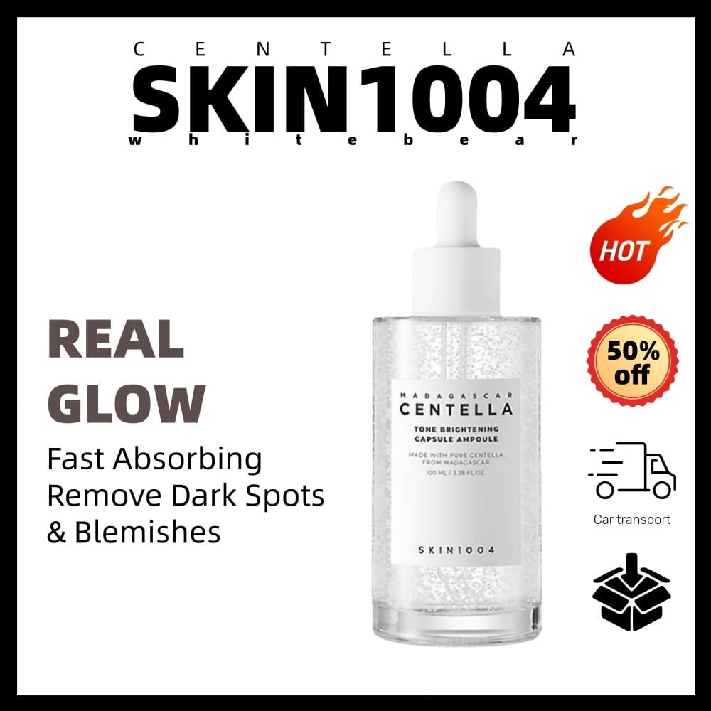 4.4 [SKIN1004] Madagascar Centella Tone Brightening Capsule Ampola 100ml/Iluminador E Uniforme Tom De Pele/Calmante