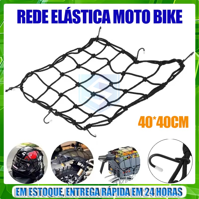 Rede Elástica Aranha Moto Bagageiro Capacete para Motocicleta 40x40