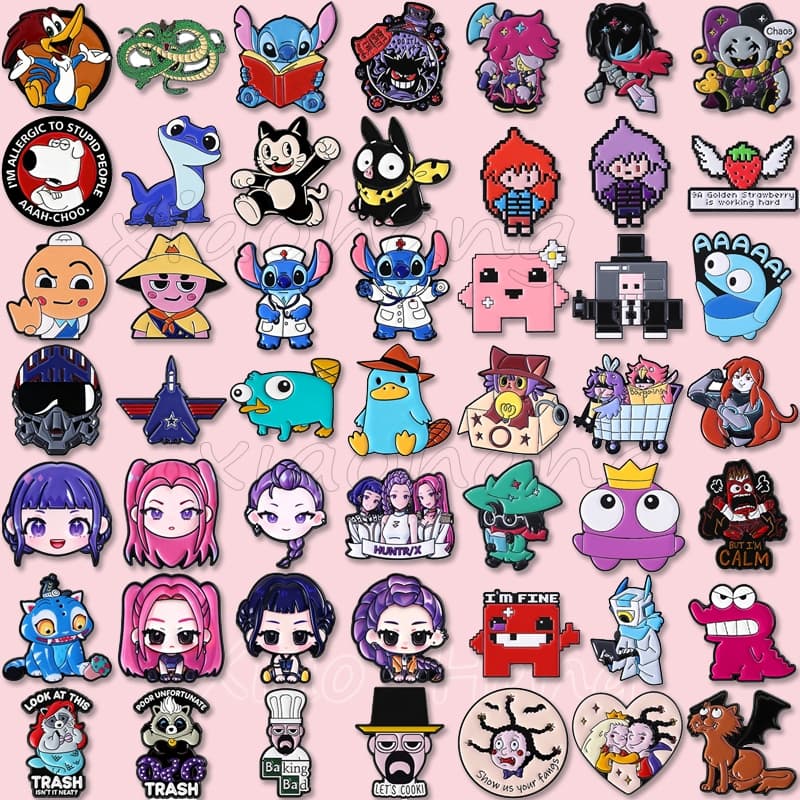 Anime Jogo Deltarune Lilo Ponto Esmalte Pino Personagem Dos Desenhos Animados Broche Ornitorrinco Emblemas Mochila Acess