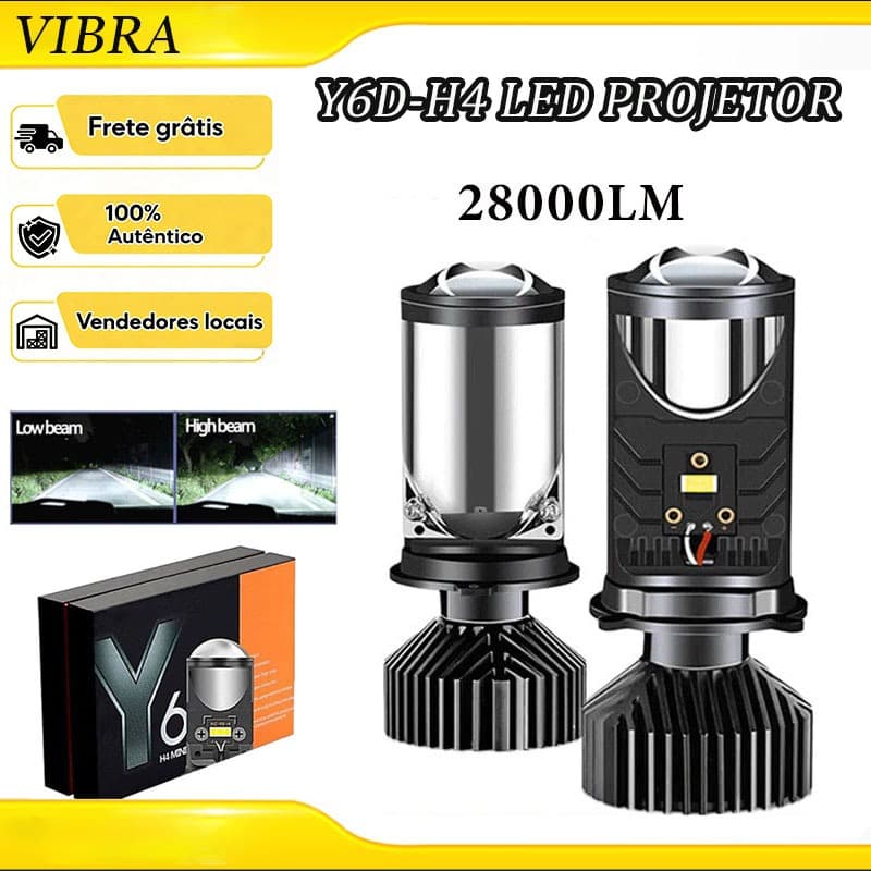 2 Pcs 24000LM Ônibus H4 LED Mini Projetor Kit De Conversão De Farol De Lente De Carro Hi/Lo