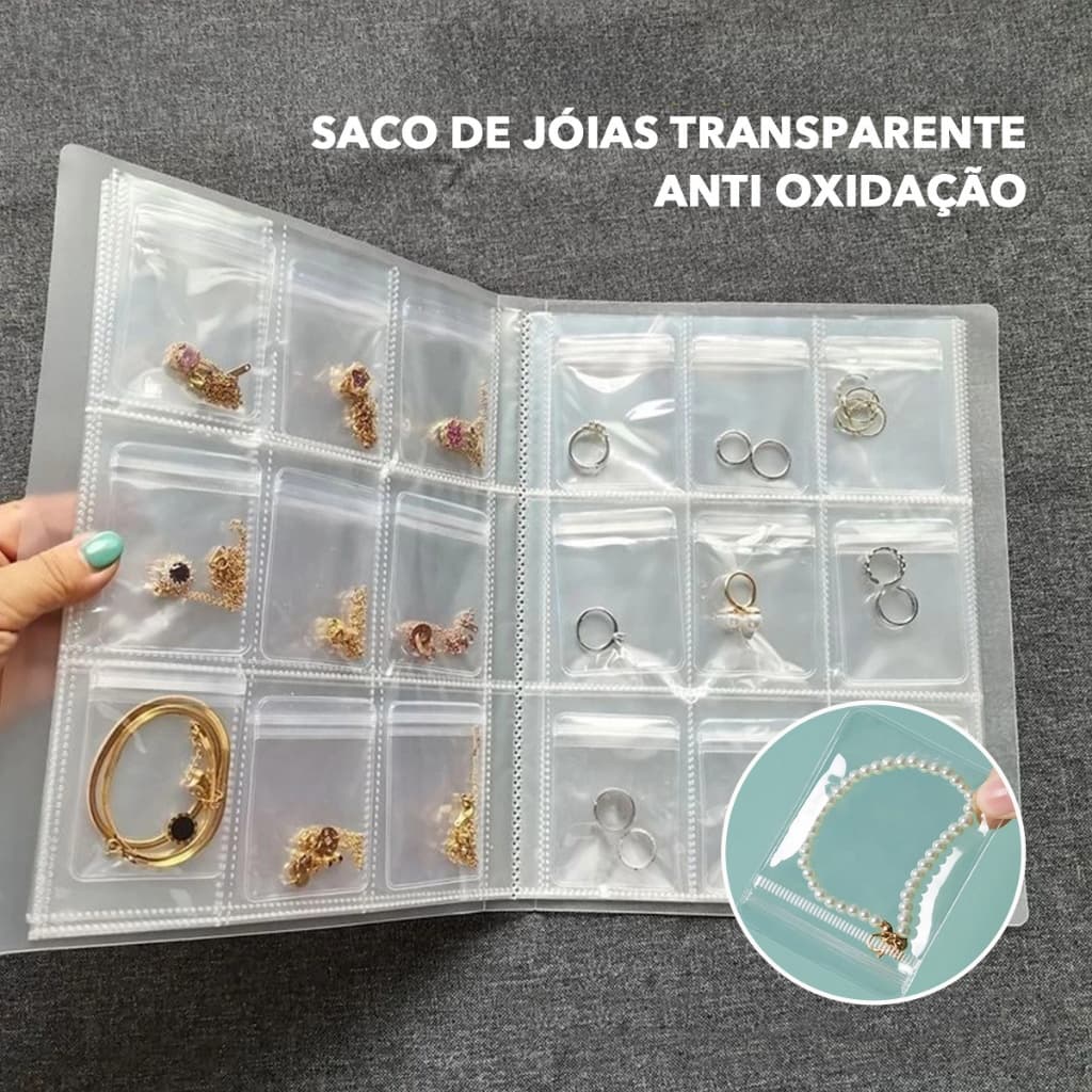 100/80/40/20Pcs Saco De Jóias Transparente Anti Oxidação Brincos Colar Manual Saco De Armazenamento Portátil