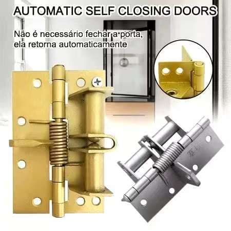 Dobradiça De Fechamento Automático, Fecho De Porta De Posicionamento De 90 Graus , Mola Invisível De Re，Redução De Ruído