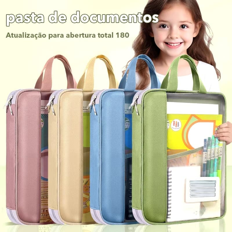 Bolsa de documentos Huajie bolsa de arquivo transparente bolsa de mão para estudantes bolsa de livros bolsa para testes