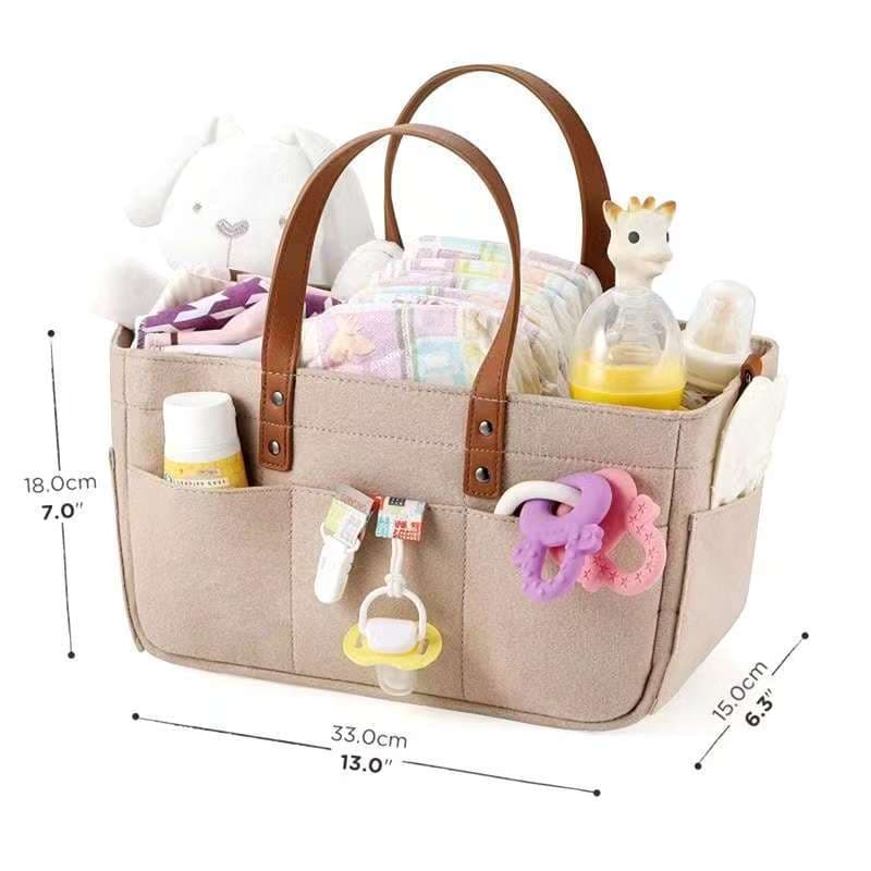 Cesta Organizadora De Feltro Para Bebês , Bolsa De Fraldas Com Alça , Tapete Troca De Crianças