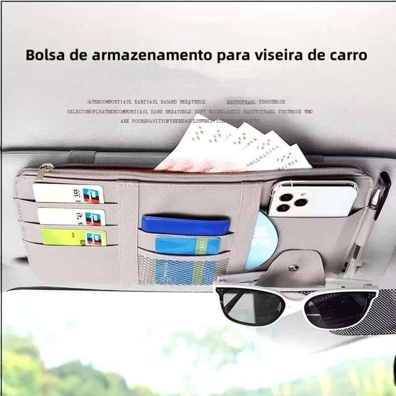 1 Unidade Clipe De Armazenamento Universal Para Guarda Sol De Carro Couro Multifuncional e Óculos