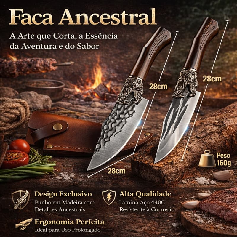 Faca Oriental e de Alta Performance com Detalhes de Dragão Ideal para Churrascos Aventuras Outdoor e Cozinha