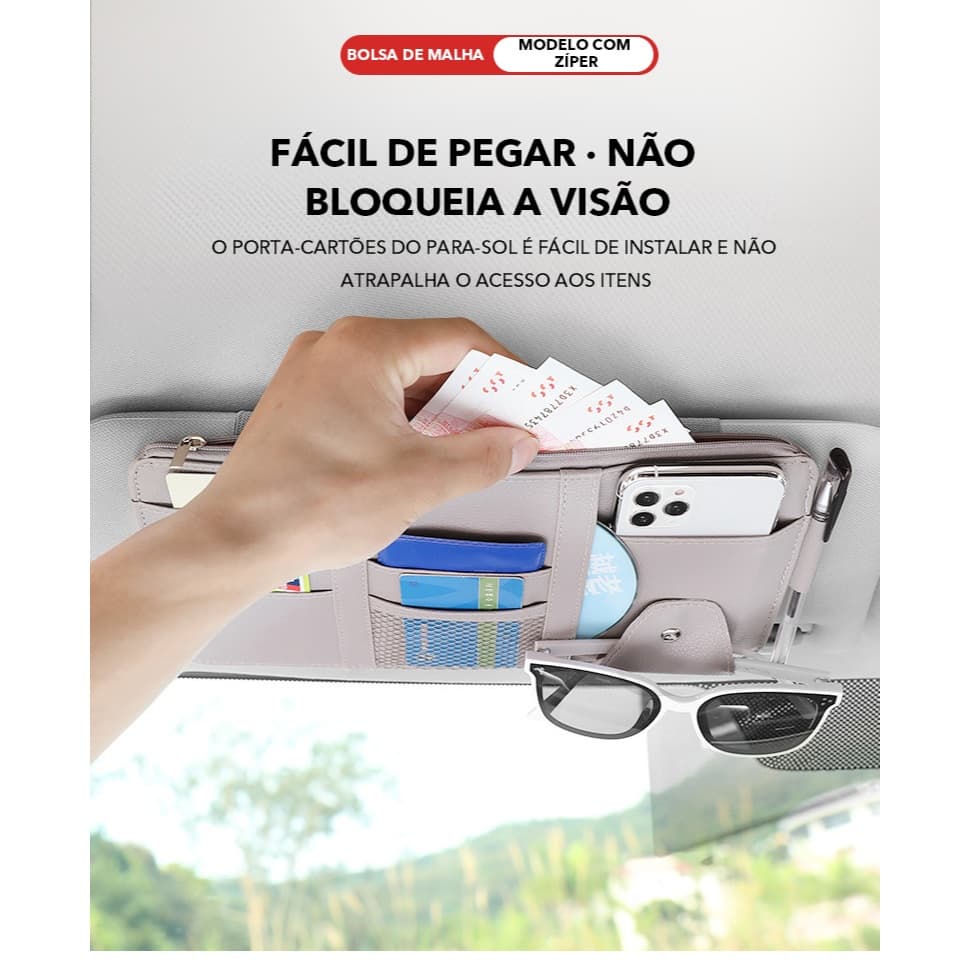 Organizador De Viseira Solar Para Carro Genérico Bolso Para