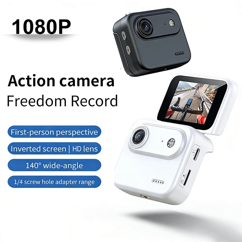 Câmera Corporal HD , Filmadora POV De Bolso , Vlog De Vídeo E Áudio , 1080P/30FPS Com 140 ° Lente Giratória , Para Viage
