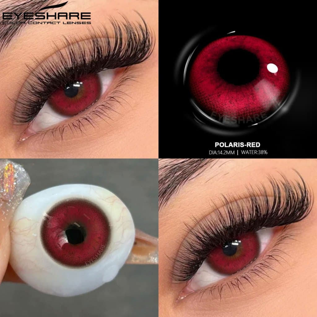 EYESHARE Envio Do Brasil 2pcs Lentes De Contato Coloridas De halloween anime cosplay Para Os Olhos Beleza Vermelha
