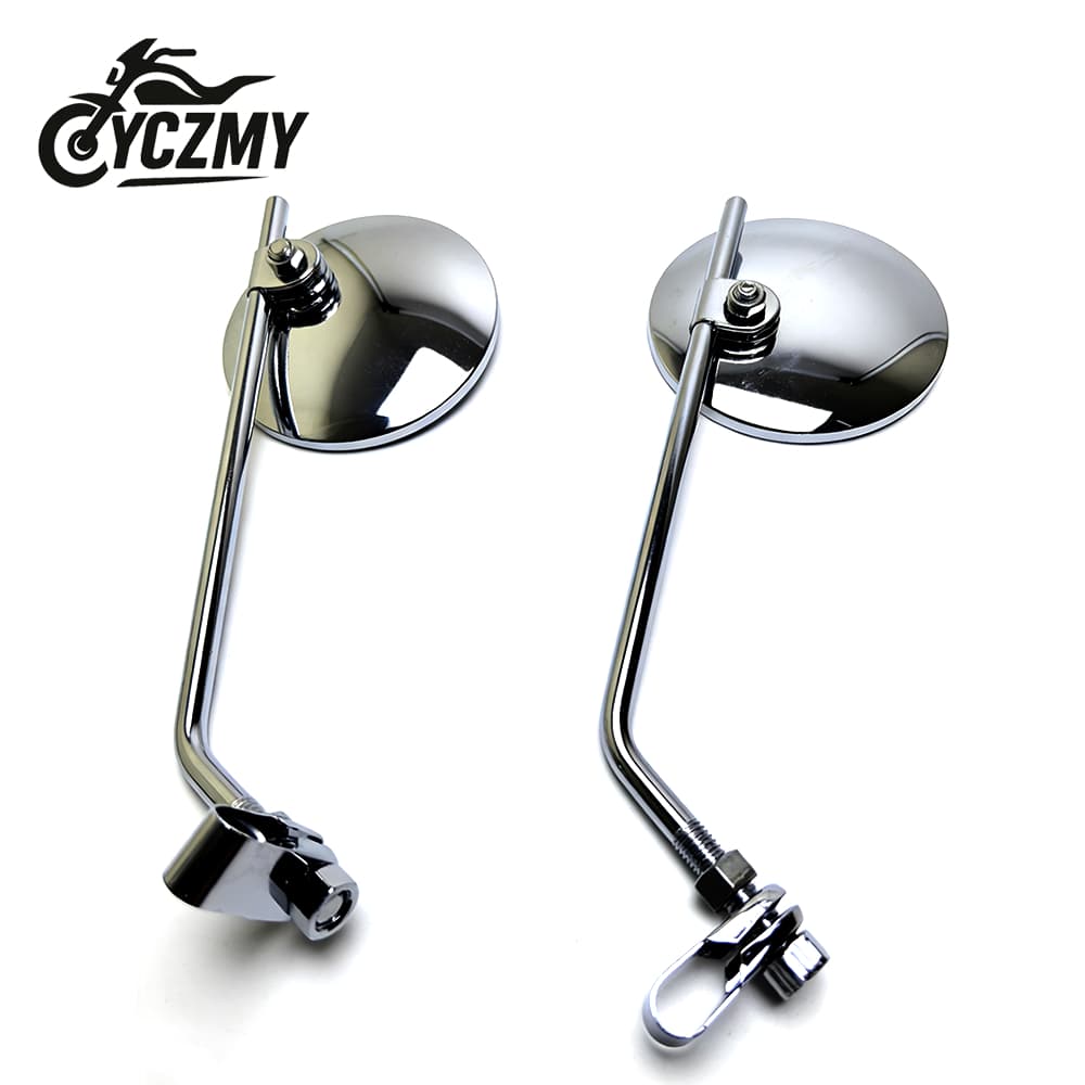 Espelho Retrovisor Cromado Para Motocicleta , Estilo Retrô , 10MM , Rosca Positiva , Ajuste Universal