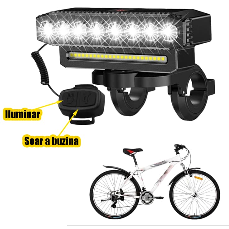 Sinalizador Bicicleta Farol Luz Lanterna Bike MTB Super Potente Acessório Led Recarregável