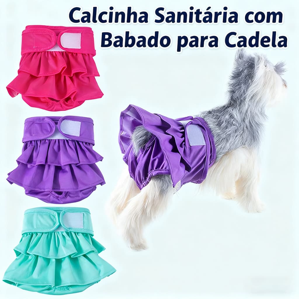 Calça Higiênica Lavável para Cães - Confortável e Impermeável, Econômica e Ajustável, para Todos os Portes
