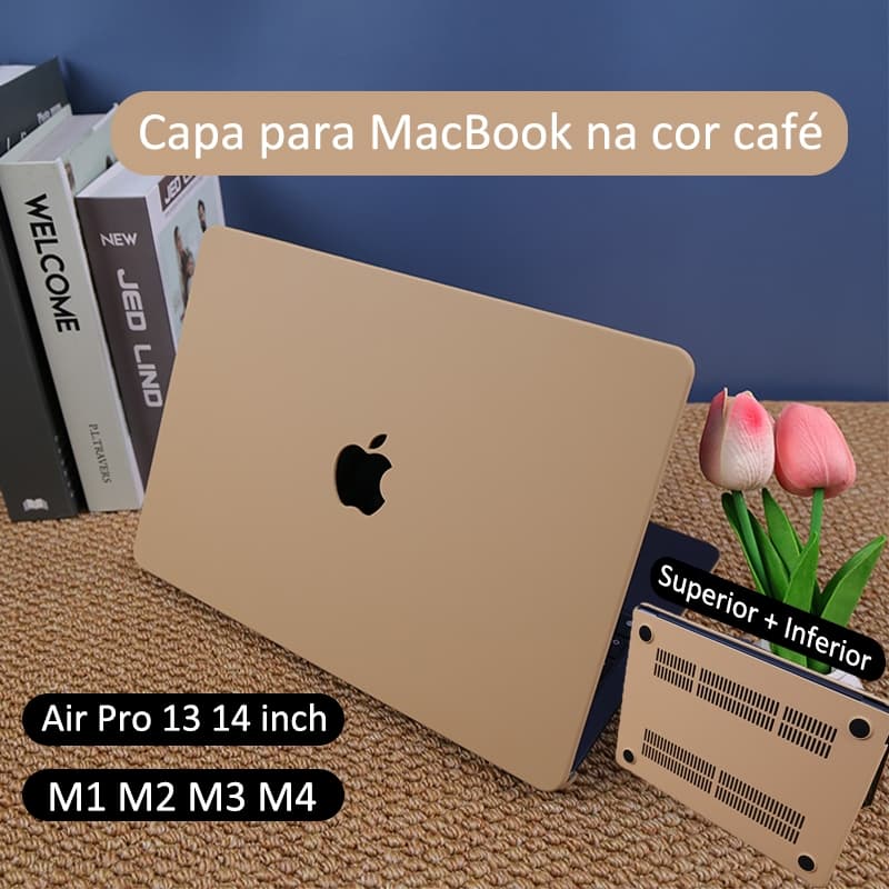 Nova caixa de café para Macbook Pro 14 polegadas (2024- 2021,M1 M2 M3 M4) A2442 A2779 A3401 com cobertura de teclado