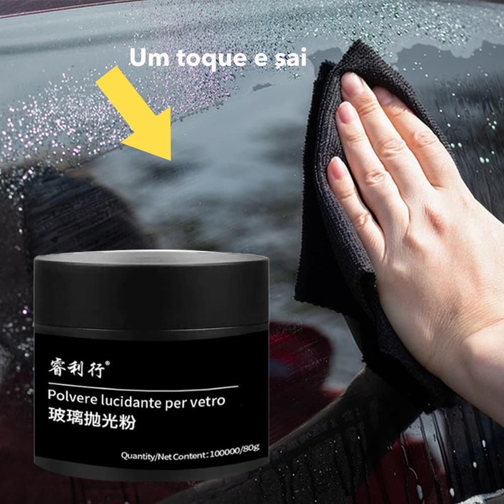 Pó De Polimento Para Vidros De Carro: Remove Instantaneamente Filme De Óleo & Repara Arranhões Com Eficiência!