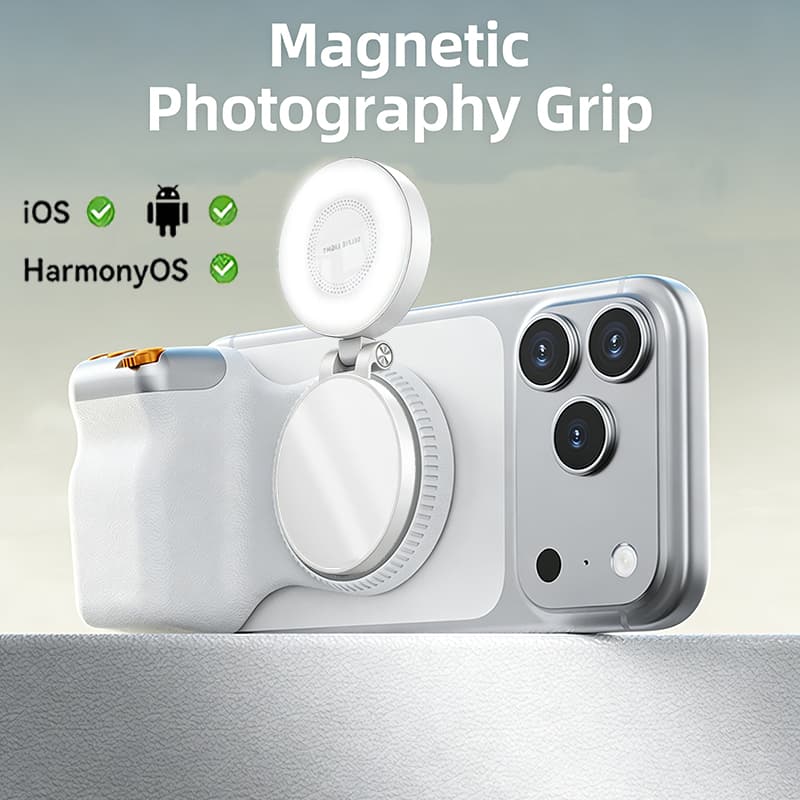 Punho Magnético Para Câmera E Luz Selfie , Kit Criador De Conteúdo Profissional : Telefone Com Controle Remoto Sem Fio ,