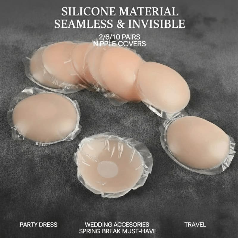 2/6/10 Pçs Adesivo De Remendo De Mamilo Capas De Silicone Reutilizáveis Sem Costura Invisível Para Vestido De Festa Aces