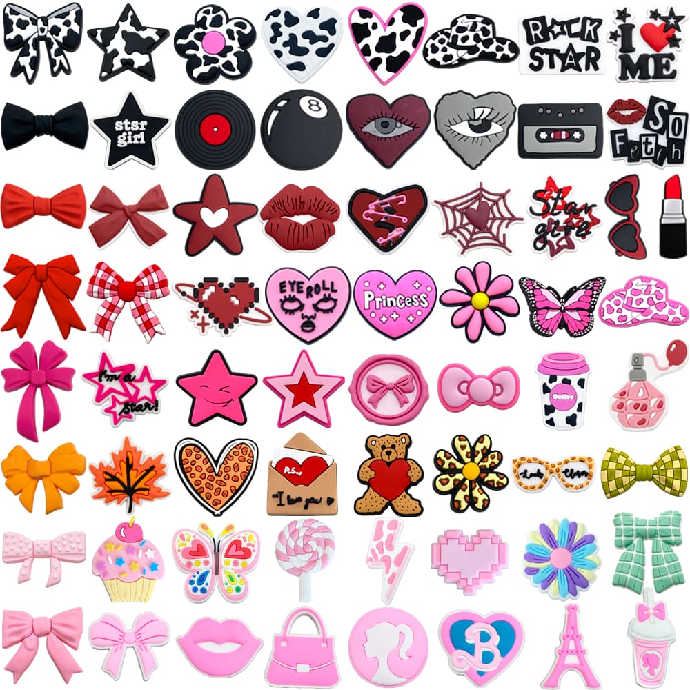 Coquette Girl MEIDJ Encantos De Sapato Sandálias Pingente Botão Clog Pins Presentes Para Meninas