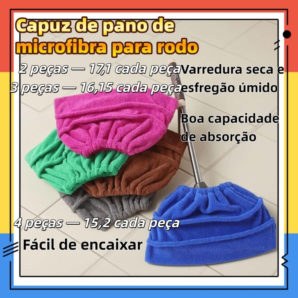 Capa de vassoura Capa de pano de vassoura Capa de pano de vassoura preguiçosa Absorve água Coral Fleece