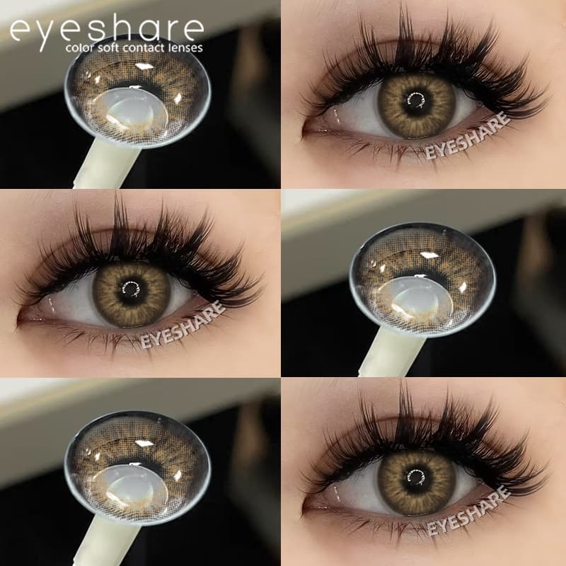 Lentes De Contato Eyeshare OMG BROWN Grey Elegantes E Macias