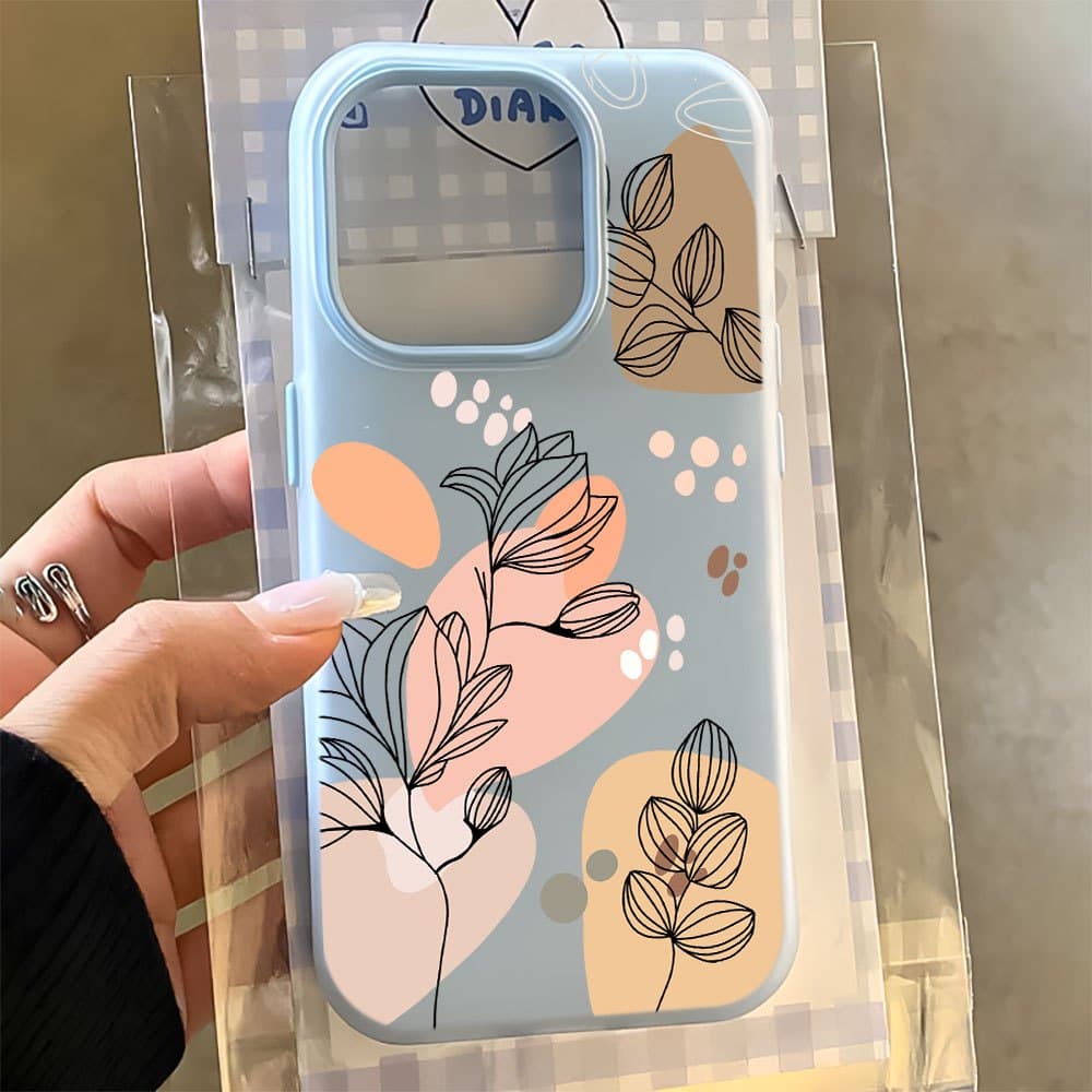 2 Em 1 Geléia Capa Capinha Silicone Anti-impacto Para IPhone 13 11 12 14 15 16 17 16e Normal Pro Max Ar Retro Flor Caso